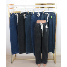 Трендові жіночі джинси палаццо р.31-36 талія на резинці та шнурівці Золото