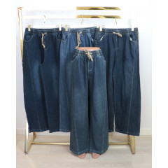 Трендові жіночі джинси палаццо р.3XL-6XL талія на резинці та шнурівці Kenalin