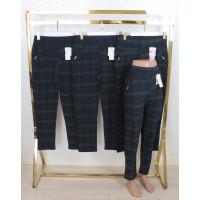 Брюки жіночі на флісі , темна клітинка Батал L - 6XL Dasire ( Польща)