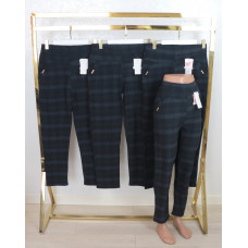 Брюки жіночі на флісі , темна клітинка Батал L - 6XL Dasire ( Польща)