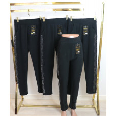 Жіночі теплі штани, на хутрі, зі стразами побоках 5ХL-7XL Золото