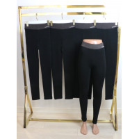 Зимові чорні лосини на щільному флісі з широким поясом 1 шов р. 48\54 Kataya