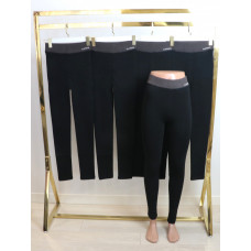 Зимові чорні лосини на щільному флісі з широким поясом 1 шов р. 48\54 Kataya