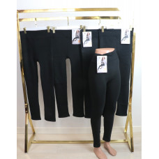 Теплі чорні безшовні зимові лосини на хутрі 3XL-7XL Kenalin