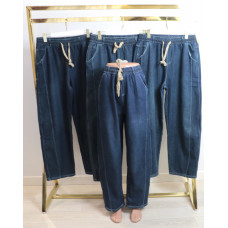 Джинси баггі жіночі на щільному флісі , з кишенями , р.5XL-8XL Ластівка