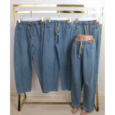 Трендові жіночі джинси баггі р.3-6XL талія на резинці та шнурівці Kenalin