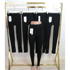 Жіночі чорні лосини в рубчик безшовні 48\54 Kataya