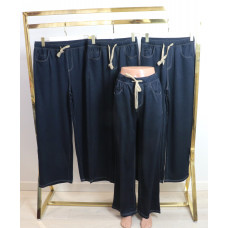 Трендові жіночі полегшенні джинси р.XL-7XL талія на резинці та шнурівці Kenalin