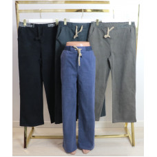 Трендові жіночі джинси вільного крою р.3-7 XL талія на резинці та шнурівці Kenalin