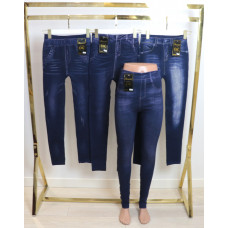 Лосини безшовні на тонкому хутрі імітація джинсів Золото