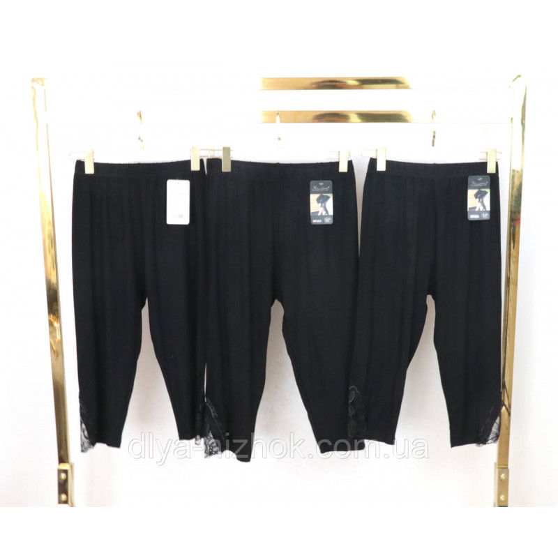 Купити Бриджі жіночі трикотажні по боках мереживо   , р. 6XL - 8XL  Золото оптом