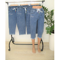 Бриджі-капрі жіночі джинсові із закотом р. XL-6XL Наталі