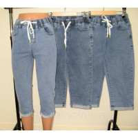 Жіночі джинсові бриджі із закотом (р.XL-6XL) Ластівка