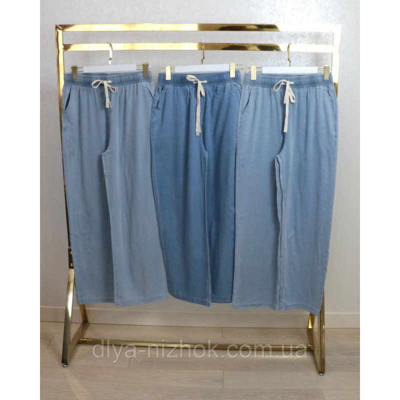 Купити Полегшенні   жіночі  джинси палаццо    р.3-6XL  талія на резинці та шнурівці Kenalin оптом