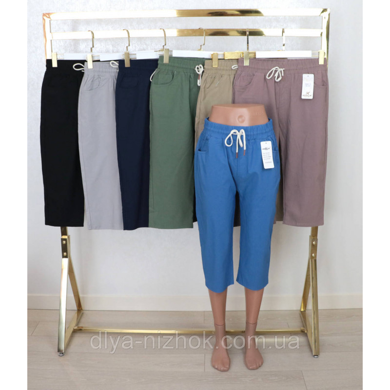Купити Жіночі кольорові  капрі  , на шнурівці    р.3ХL-7XL   Kenalin оптом
