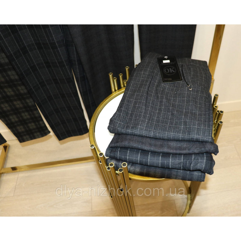 Купити Жіночі  брюки  з  карманами 8-10 XL   в клітинку  Золото оптом