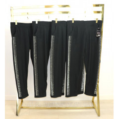 Жіночі демісезонні штани   зі стразами побоках    10ХL-12XL  Золото