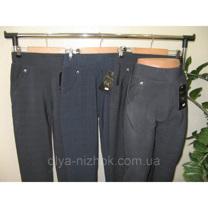 Купити Жіночі  брюки  з  карманами 5-7 XL   сірий ( меланж) Класика Золото оптом