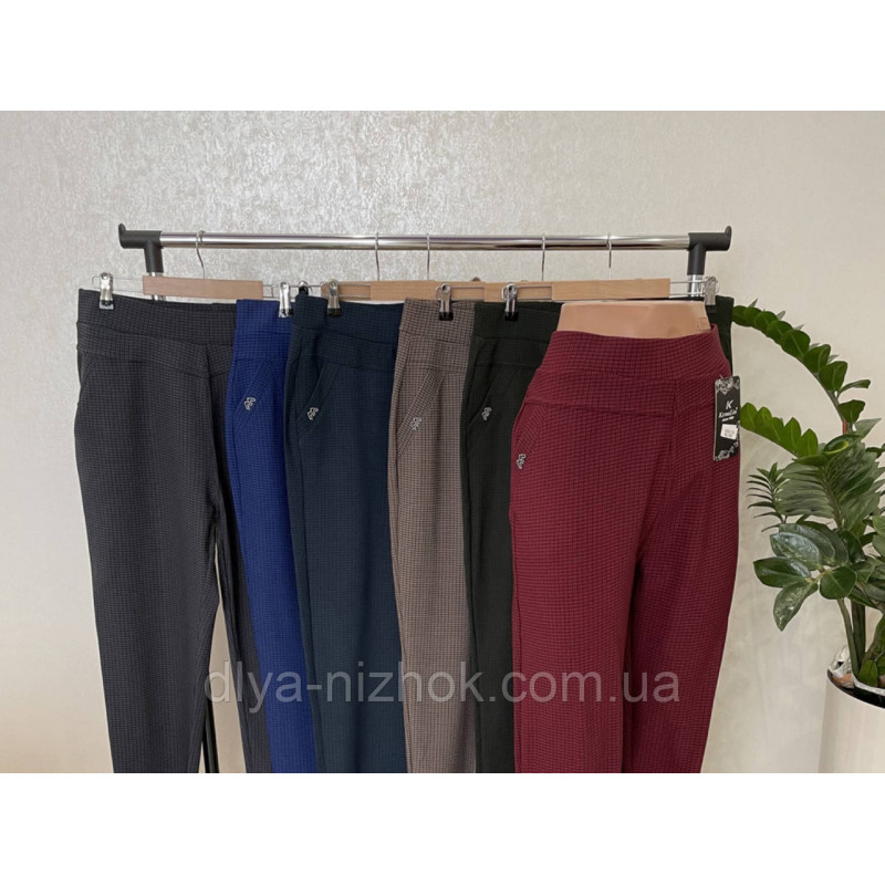 Купити Жіночі лосини-штани в дрібну карту з кишенями 4-8 XL Kenalin оптом