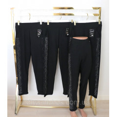 Жіночі демісезонні штани   зі стразами побоках    8ХL-10XL  Золото