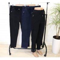 Джинси жіночі демісезонні батал з зав'язками на поясі , р.4XL-8XL Kenalin