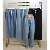 Трендові   жіночі  джинси палаццо    р.4-8 XL  талія на резинці та шнурівці Kenalin