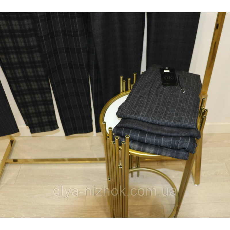 Купити Жіночі  брюки  з  карманами 5-7 XL   в клітинку  Золото оптом