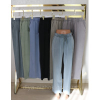 Полегшенні   жіночі  джинси палаццо    р.3-6XL  талія на резинці та шнурівці Kenalin