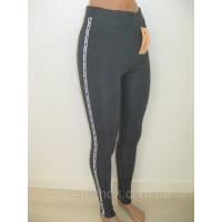 Лосини жіночі трикотажні з красивим лампасом норма L-2XL Ластівка