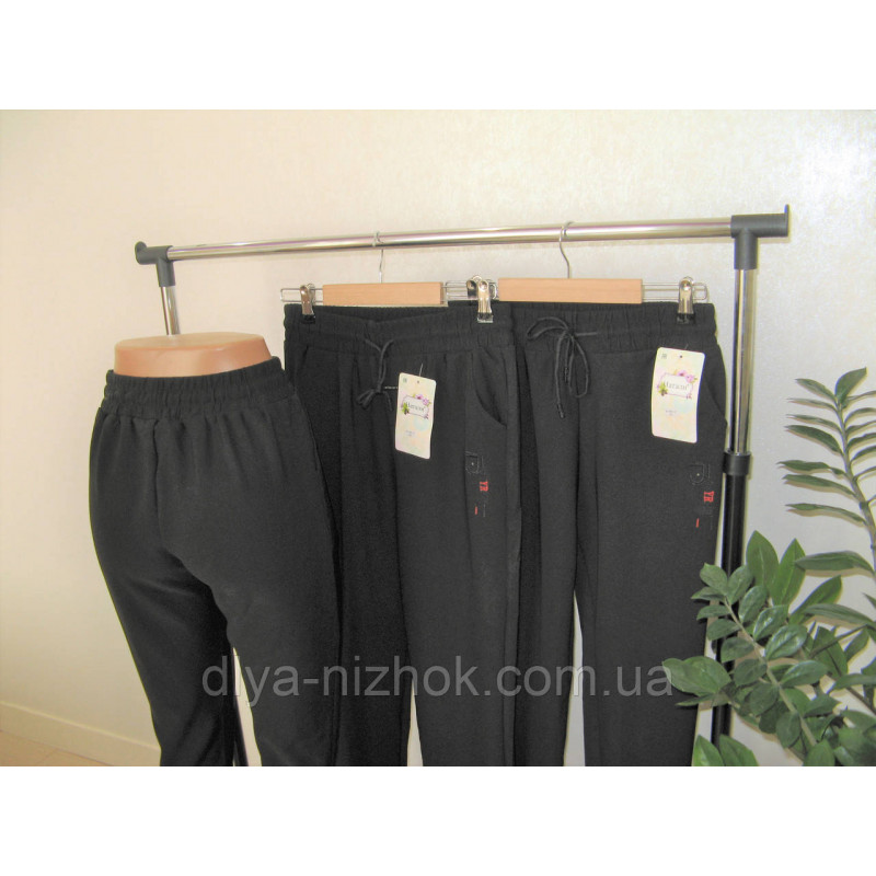 Купити Жіночі спортивні штани L-5XL чорні Наталі оптом