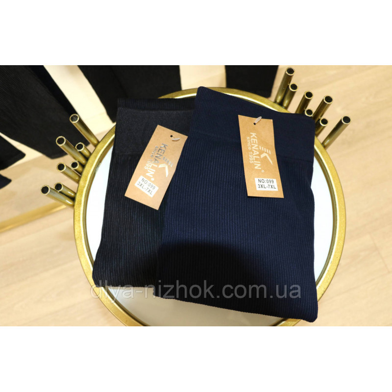 Купити Лосини жіночі трикотажні в рубчик з широким поясом  р. 3-7XL Kenalin оптом