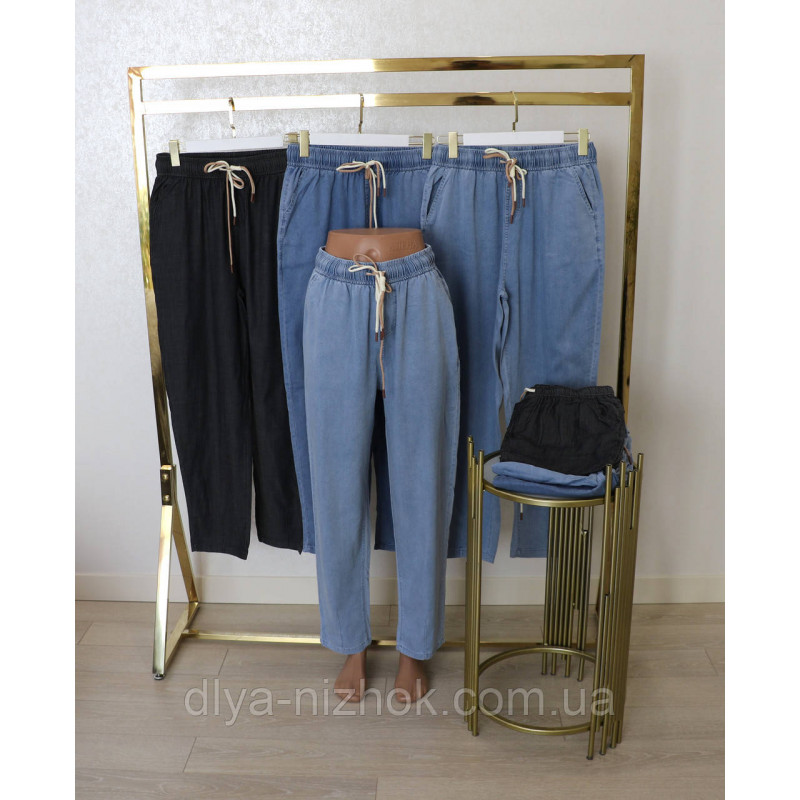 Купити Жіночі полегшенні   джинси р.3XL-6XL  талія на резинці та шнурівці Kenalin оптом