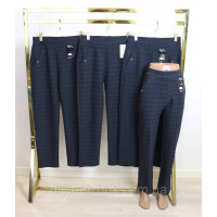 Жіночі брюки в дрібну  клітинку  з карманами БАТАЛ 4/5XL-7/8XL  Kenalin