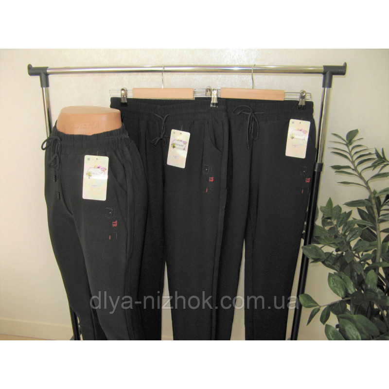 Купити Жіночі спортивні штани L-5XL чорні Наталі оптом