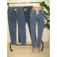 Джинси жіночі демісезонні норма на резинці  та зав'язками на поясі , р.3-6XL Ластівка