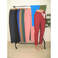 Жіночі коттонові  кольорові  штани , з декором біля карману   XL/2XL-4XL/5XL  Kenalin