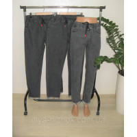 Жіночі джинси р. 3XL-6XL із закотом сірі Ластівка