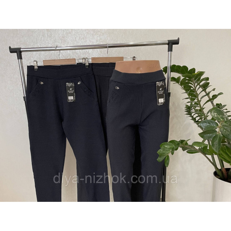 Купити Жіночі штани в дрібну карту з кишенями Батал 2XL/3XL-5XL/6XL Kenalin оптом
