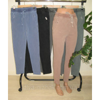 Джинси жіночі демісезонні з надписом біля  кишені та зав'язками на поясі , р.М-6XL Kаtaya