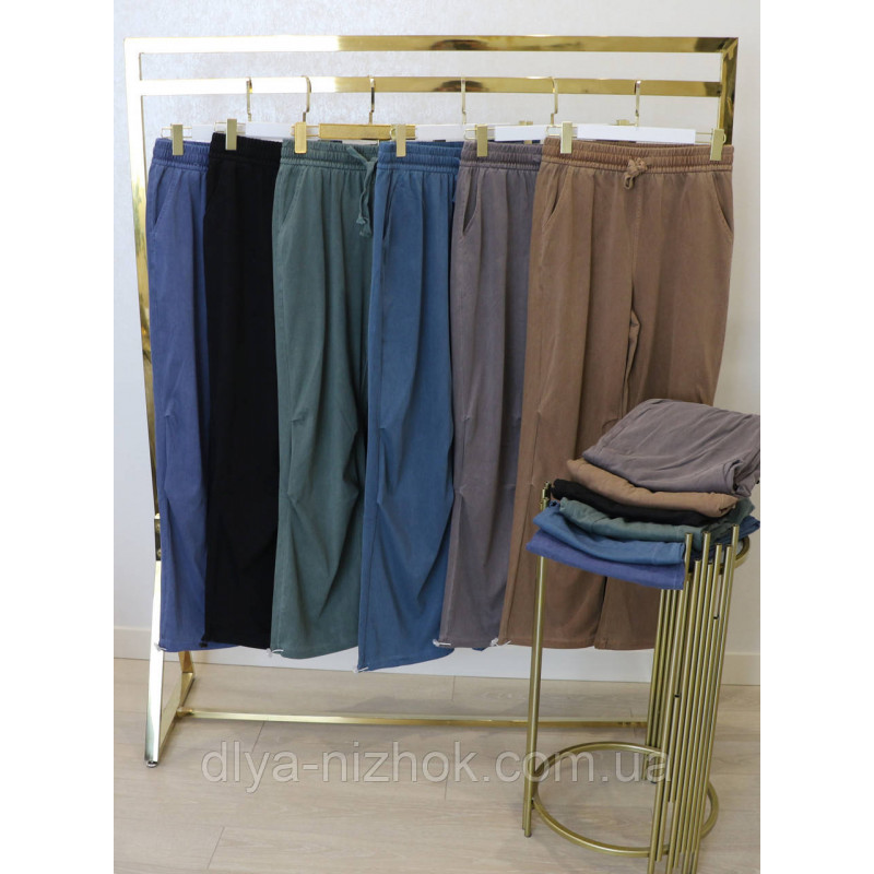 Купити Трендові   жіночі  джинси палаццо    р.4-7XL  талія на резинці та шнурівці Kenalin оптом