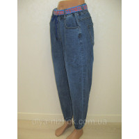 Джинси жіночі стрейч сині з яскравим ременем, на манжетах Норма 25-30 KENALIN