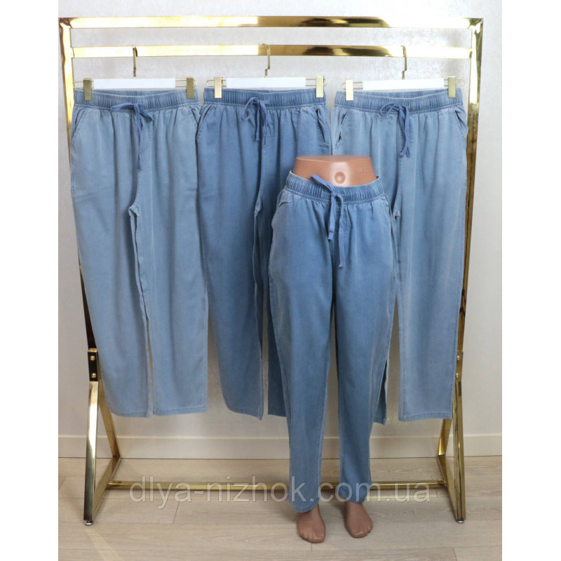 Купити Полегшенні   жіночі  джинси     р.3XL-6XL  талія на резинці та шнурівці Kenalin оптом