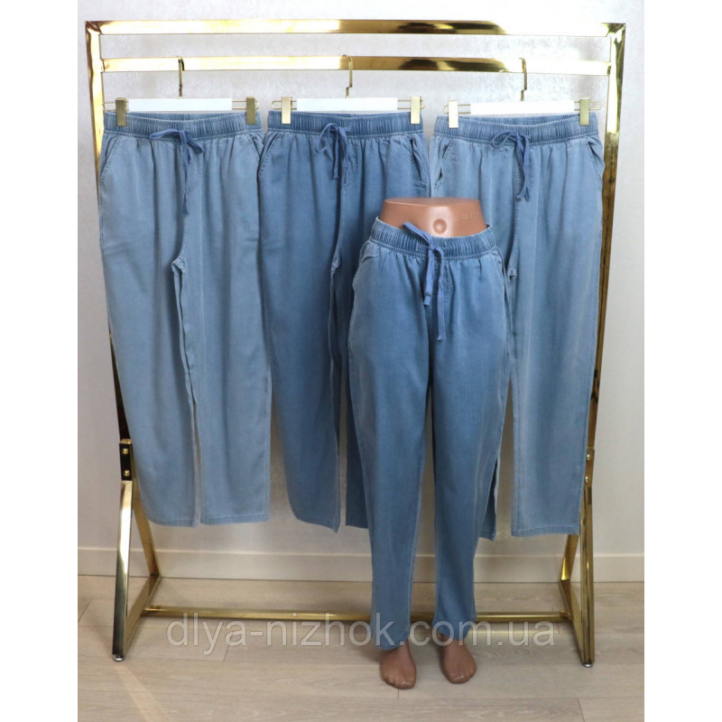 Купити Полегшенні   жіночі  джинси     р.3XL-6XL  талія на резинці та шнурівці Kenalin оптом