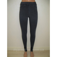 Красиві жіночі джинсові лосини з мереживом Ластівка