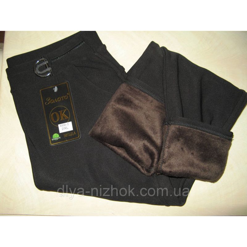 Купити Штани жіночі з красивим декором на поясі на МЕХУ, 2XL-4XL 