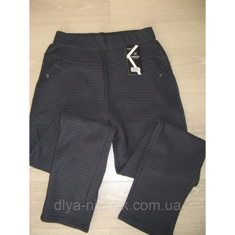 Купити Жіночі штани на хутрі в дрібну карту р. 2XL-6XL Kenalin оптом
