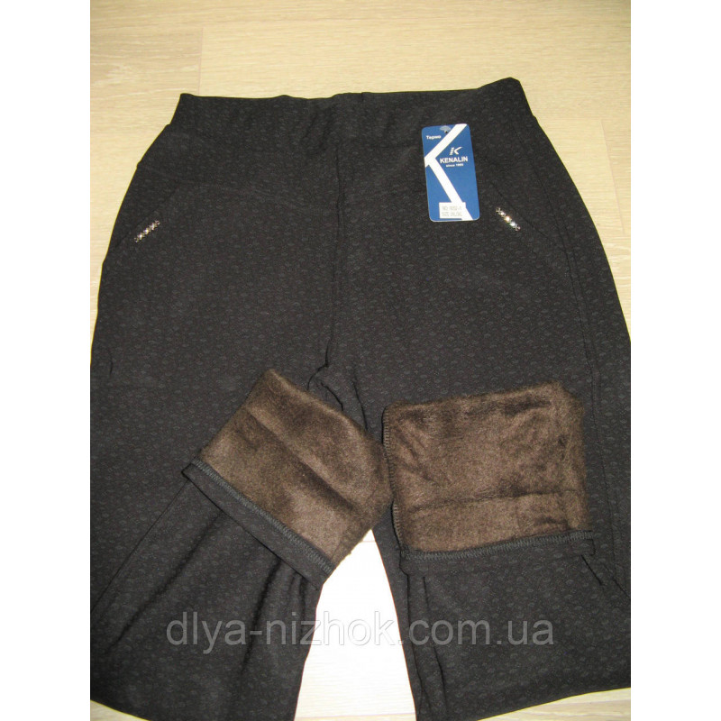 Купити Жіночі штани на хутрі з візерунком р. 2XL-6XL Kenalin оптом