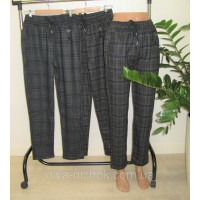 Штани  жіночі   на короткому хутрі   в клітинку  р. XL-5XL  Kenalin