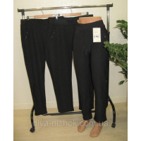 Брюки жіночі  з карманами   на Хутрі , в чорному кольорі  5XL-7XL 