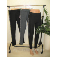 Теплі жіночі лосини на хутрі М — 2XL з лампасом Ойман